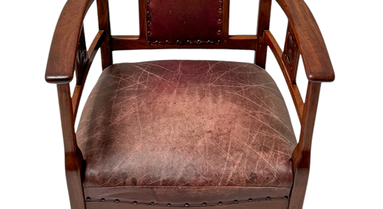 Jac. van den Bosch Arts & Crafts Club Chair for 't Binnenhuis Amsterdam, 1900s